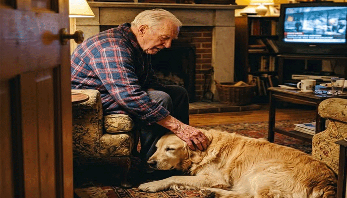 My Golden Retriever Vanished Every Night — When I Followed Her, I Found Her Comforting a Grieving Stranger