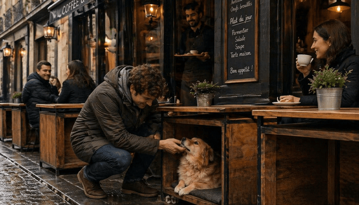 Hidden Warm Cubbies Under a Paris Café Offer Stray Dogs a Lifeline in Freezing Weather