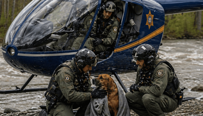 Sheriff Helicopter Crew Saves Drowning Dog from Seneca River